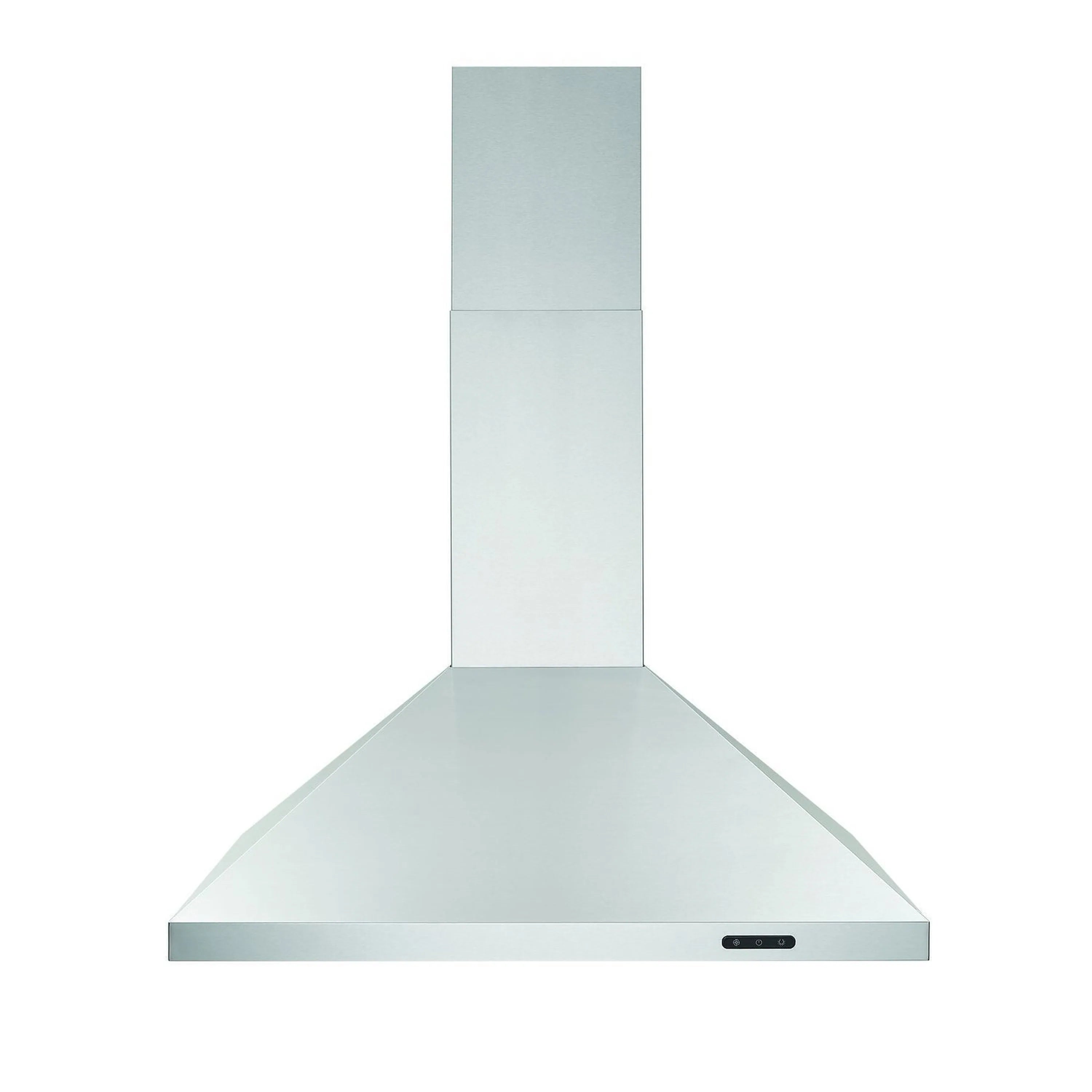 Stainless steel pyramidal chimney range hood with front control switch