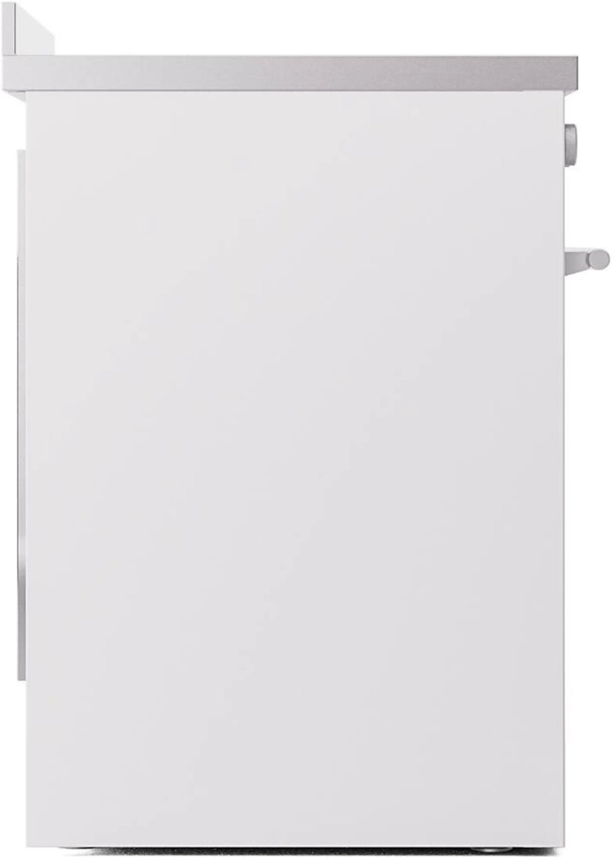 White range cabinet side panel with side handle and smooth front edge