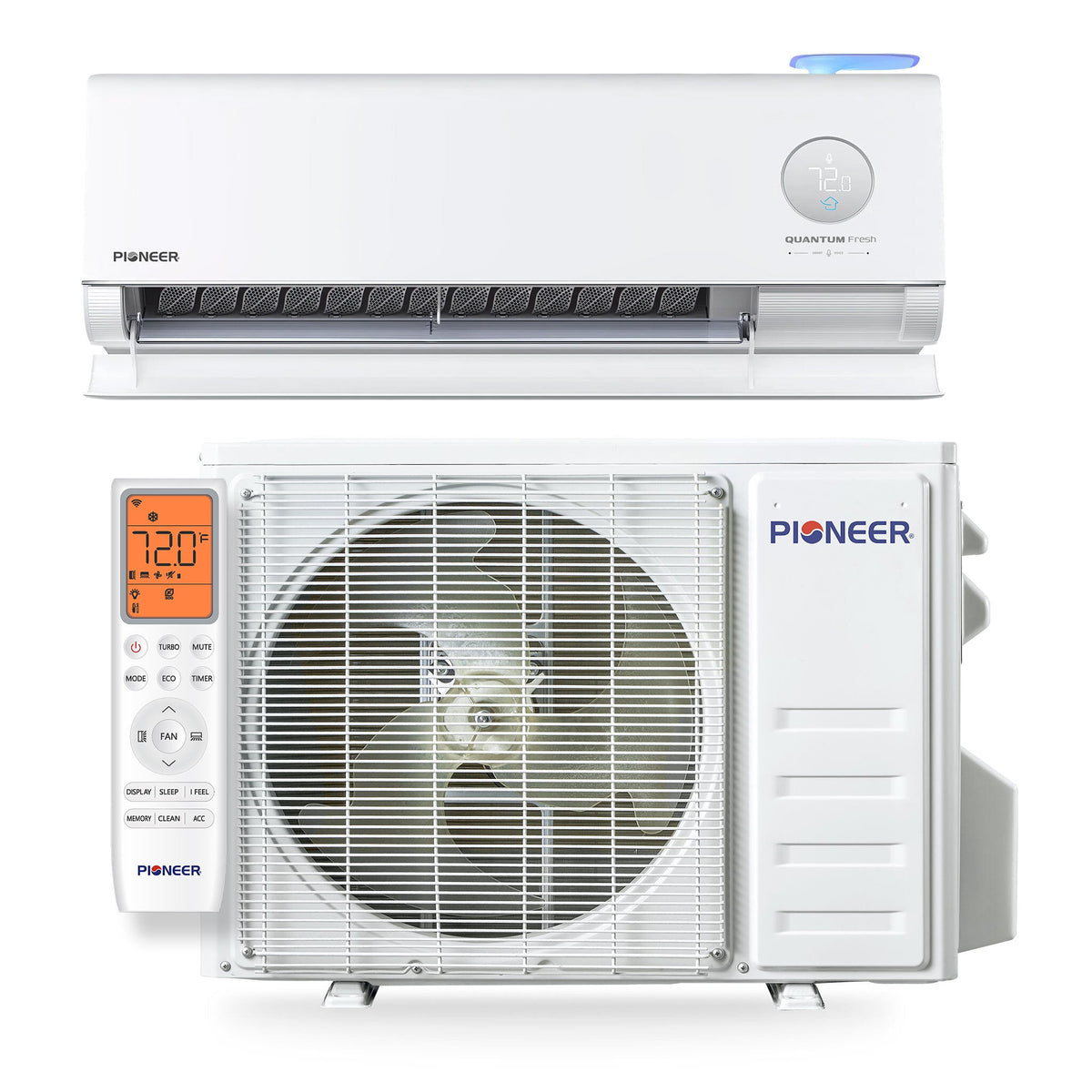 Ductless mini-split air conditioner full set with indoor unit and outdoor unit