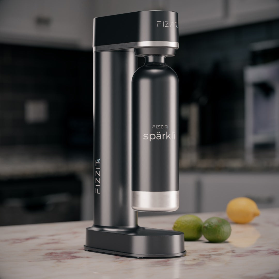 Fizzit Spärklï Sparkling Water Maker Fizz & Flavor Bundle with 60L CO2 Cylinder and 12-Pack CraftMix Drink Mixes