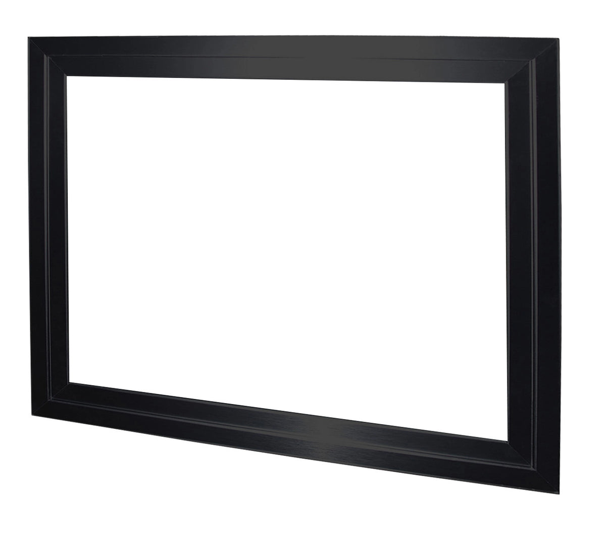 Black rectangular fireplace trim frame, four-piece kit