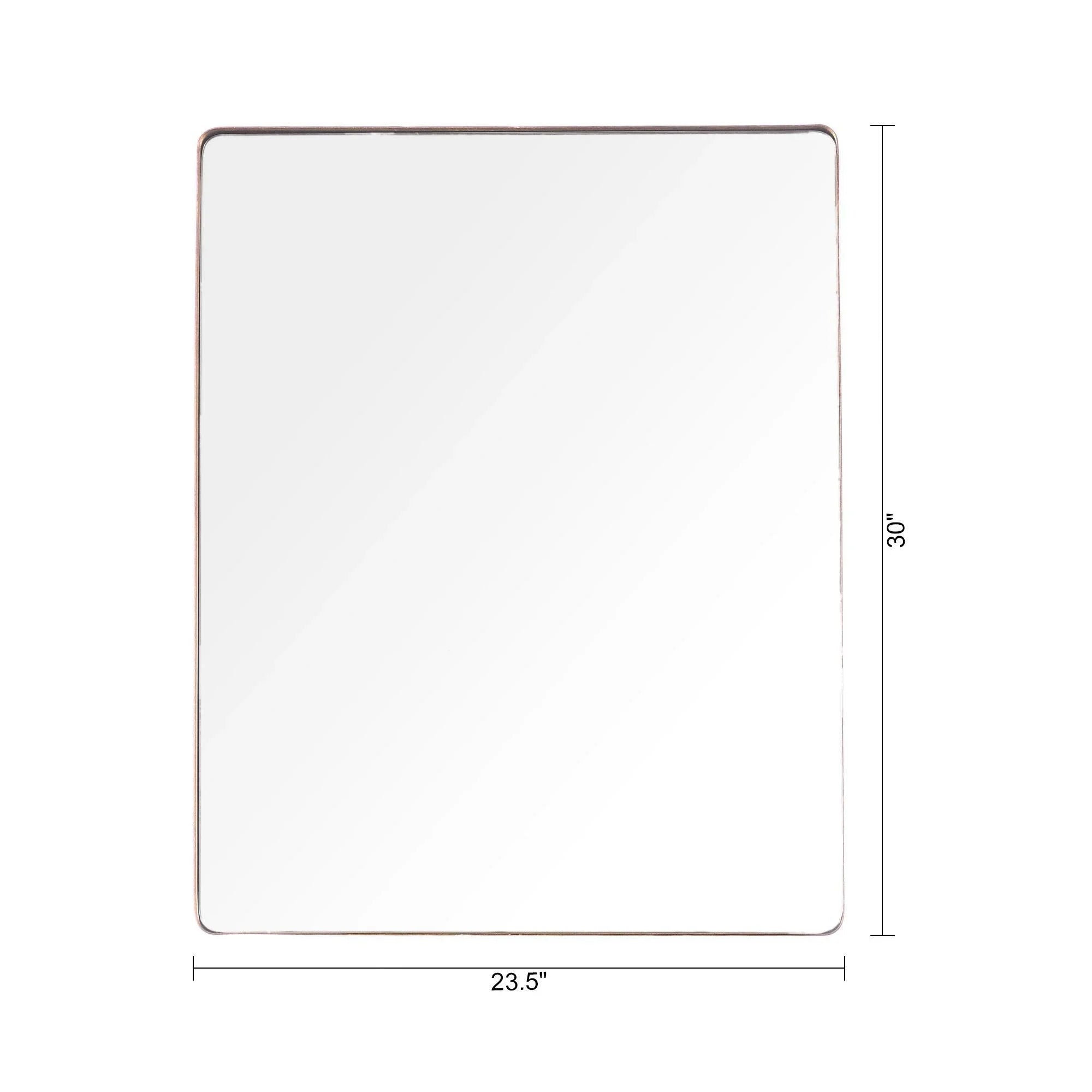 Square wall mirror with gold-toned frame and clear reflective glass, 23.5 in size
