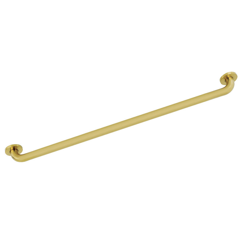 Brushed brass ADA grab bar with curved ends, 36 in long