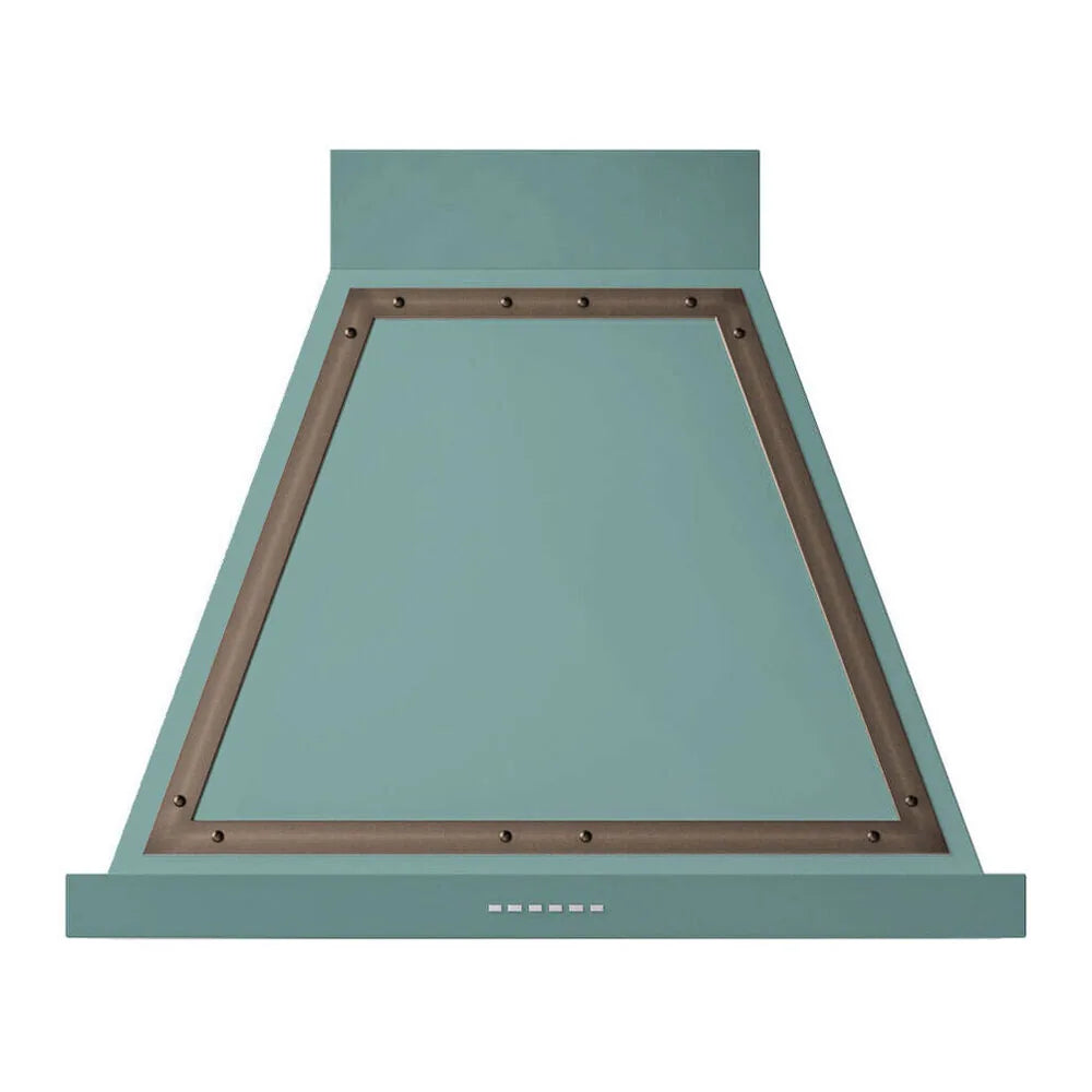 ILVE Nostalgie II 30-Inch 600 CFM Wall Mounted Range Hood in Mediterranean Mint with Burnished Bronze Trim (UANB30MMB)
