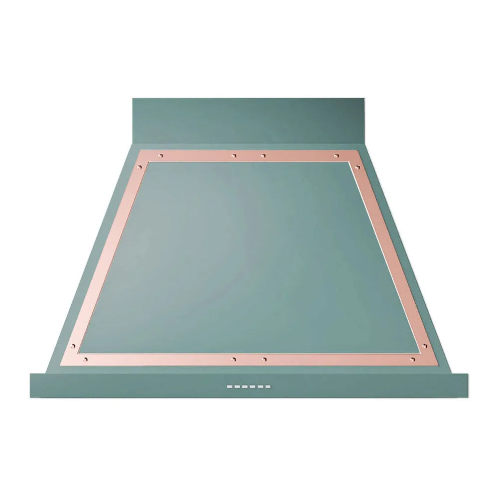ILVE Nostalgie II 36-Inch 600 CFM Wall Mounted Range Hood in Mediterranean Mint with Copper Trim (UANB36MMP)