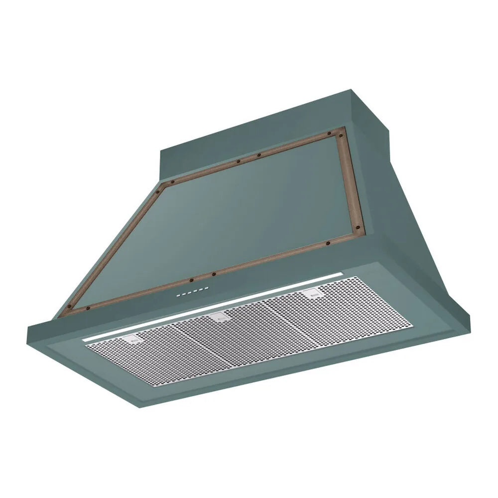 ILVE Nostalgie II 40-Inch 600 CFM Wall Mounted Range Hood in Mediterranean Mint with Burnished Bronze Trim (UANB40MMB)