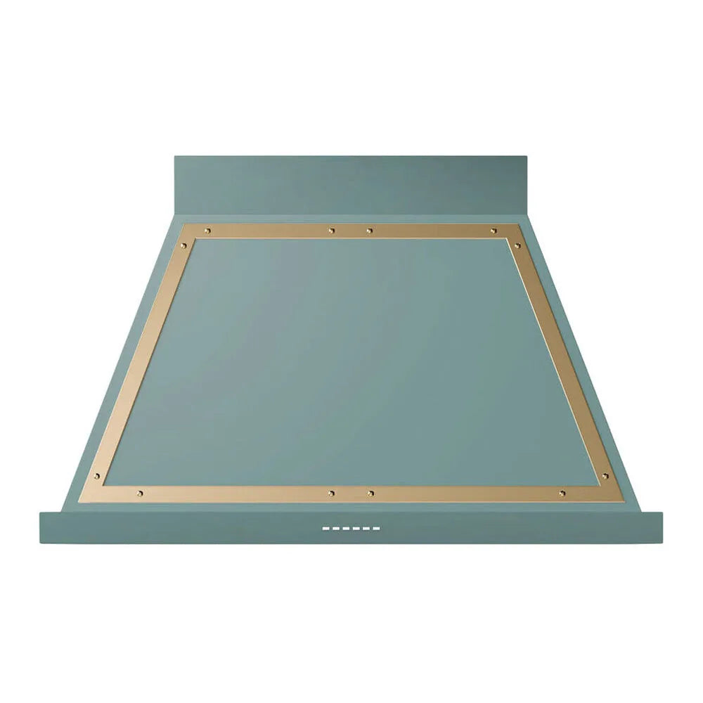 ILVE Nostalgie II 40-Inch 600 CFM Wall Mounted Range Hood in Mediterranean Mint with Brass Trim (UANB40MMG)