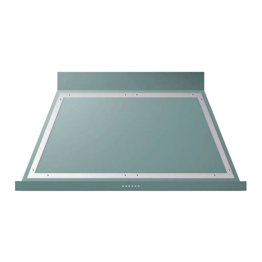 ILVE Nostalgie II 48-Inch 600 CFM Wall Mounted Range Hood in Mediterranean Mint with Chrome Trim (UANB48MMC)