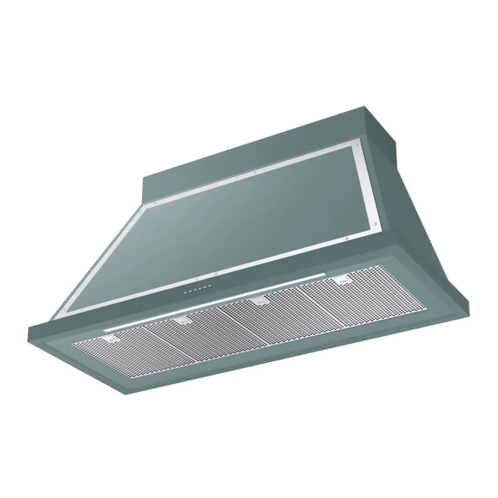 ILVE Nostalgie II 48-Inch 600 CFM Wall Mounted Range Hood in Mediterranean Mint with Chrome Trim (UANB48MMC)
