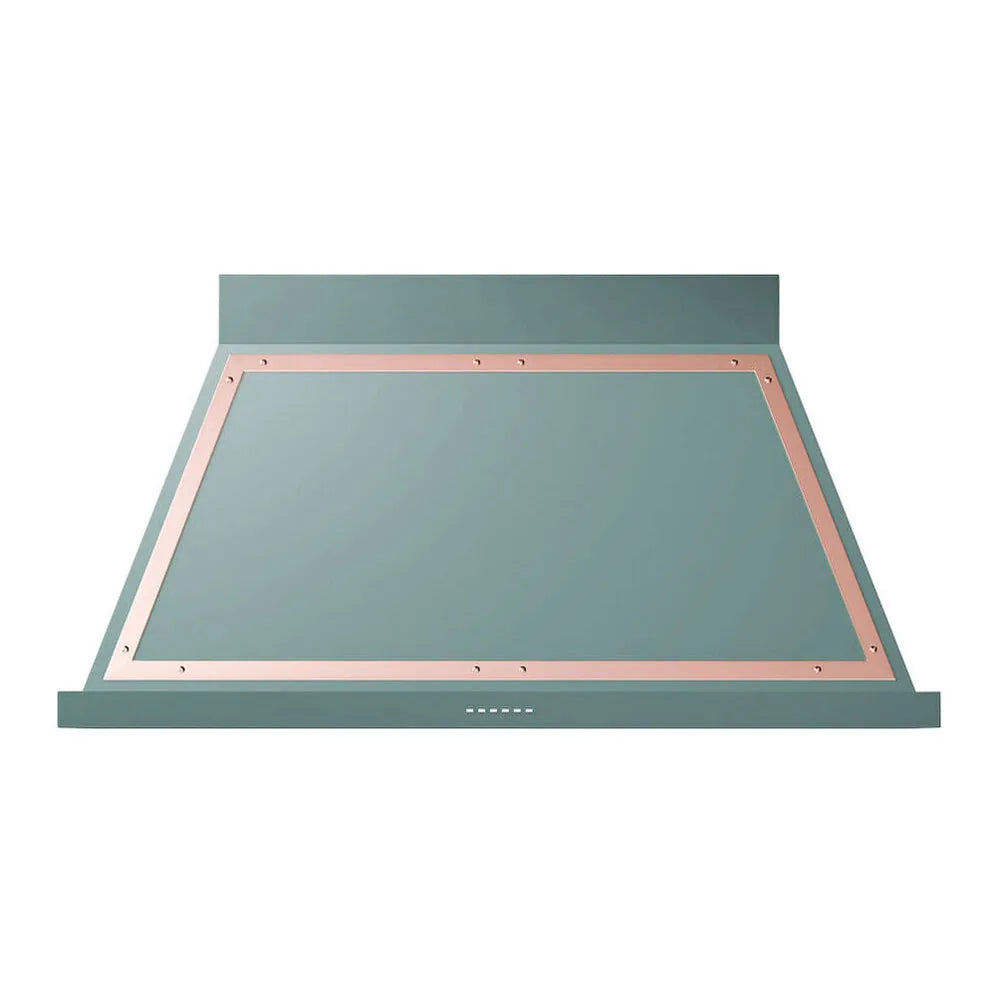 ILVE Nostalgie II 48-Inch 600 CFM Wall Mounted Range Hood in Mediterranean Mint with Copper Trim (UANB48MMP)