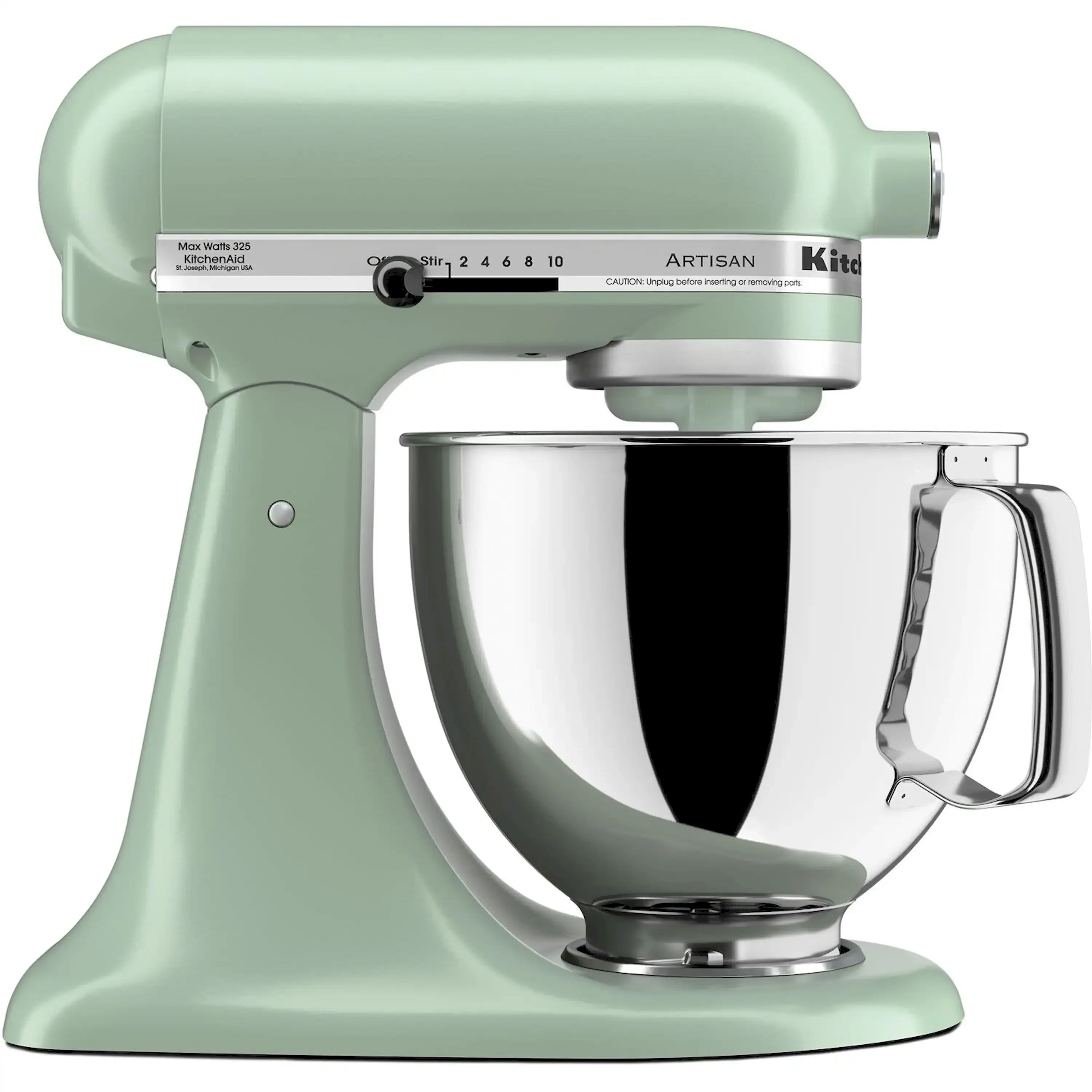 Cardamom tilt-head stand mixer with side speed control and stainless bowl