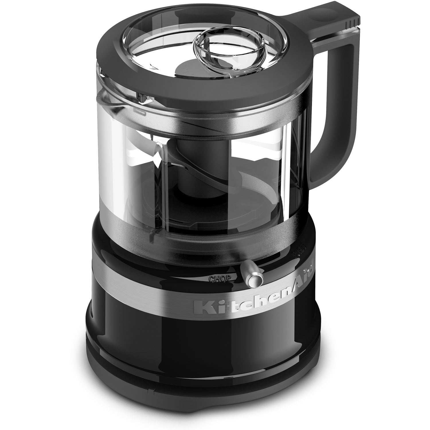 KitchenAid food chopper with clear top cover and black base in Onyx Black