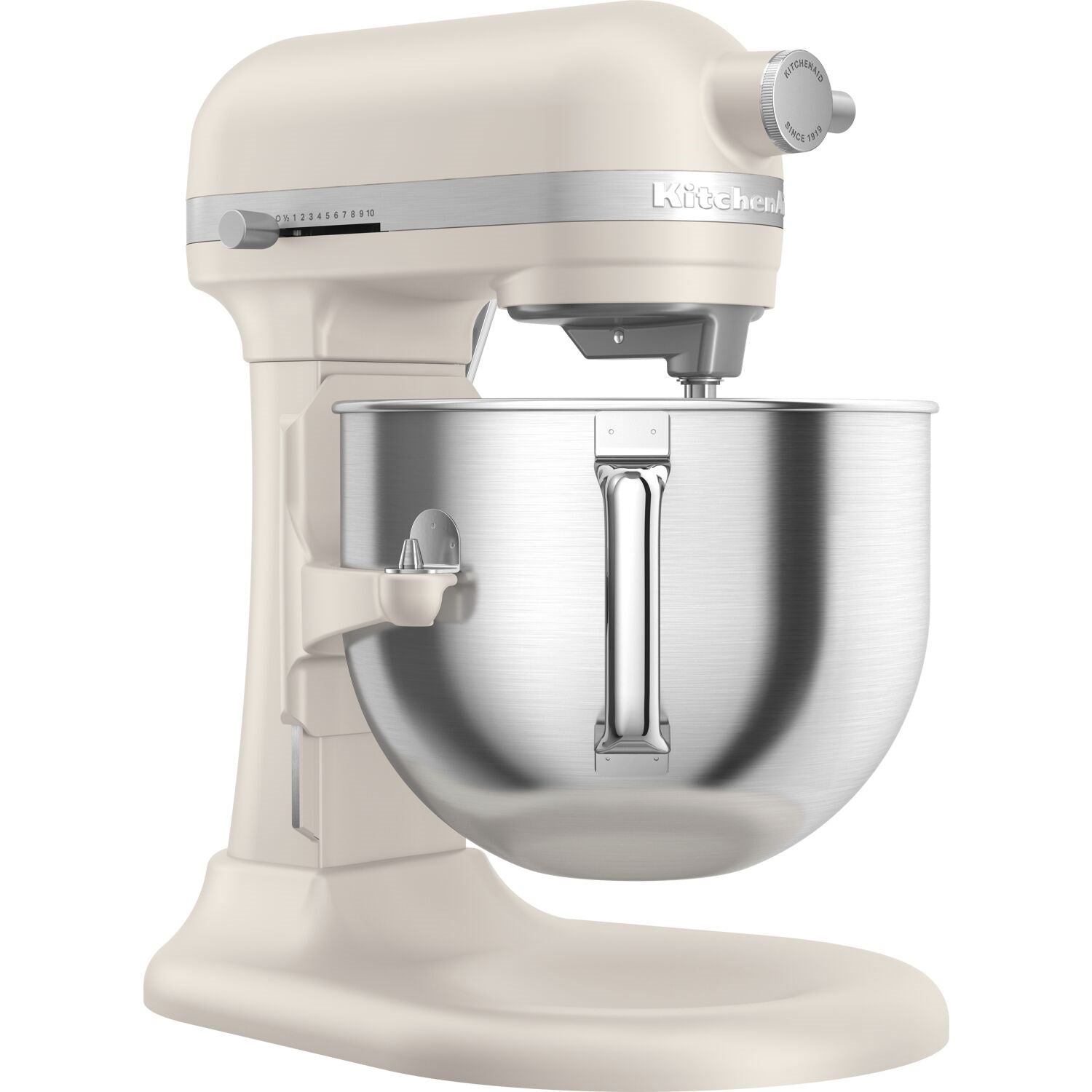 Cream stand mixer with stainless steel bowl and bowl-lift mechanism