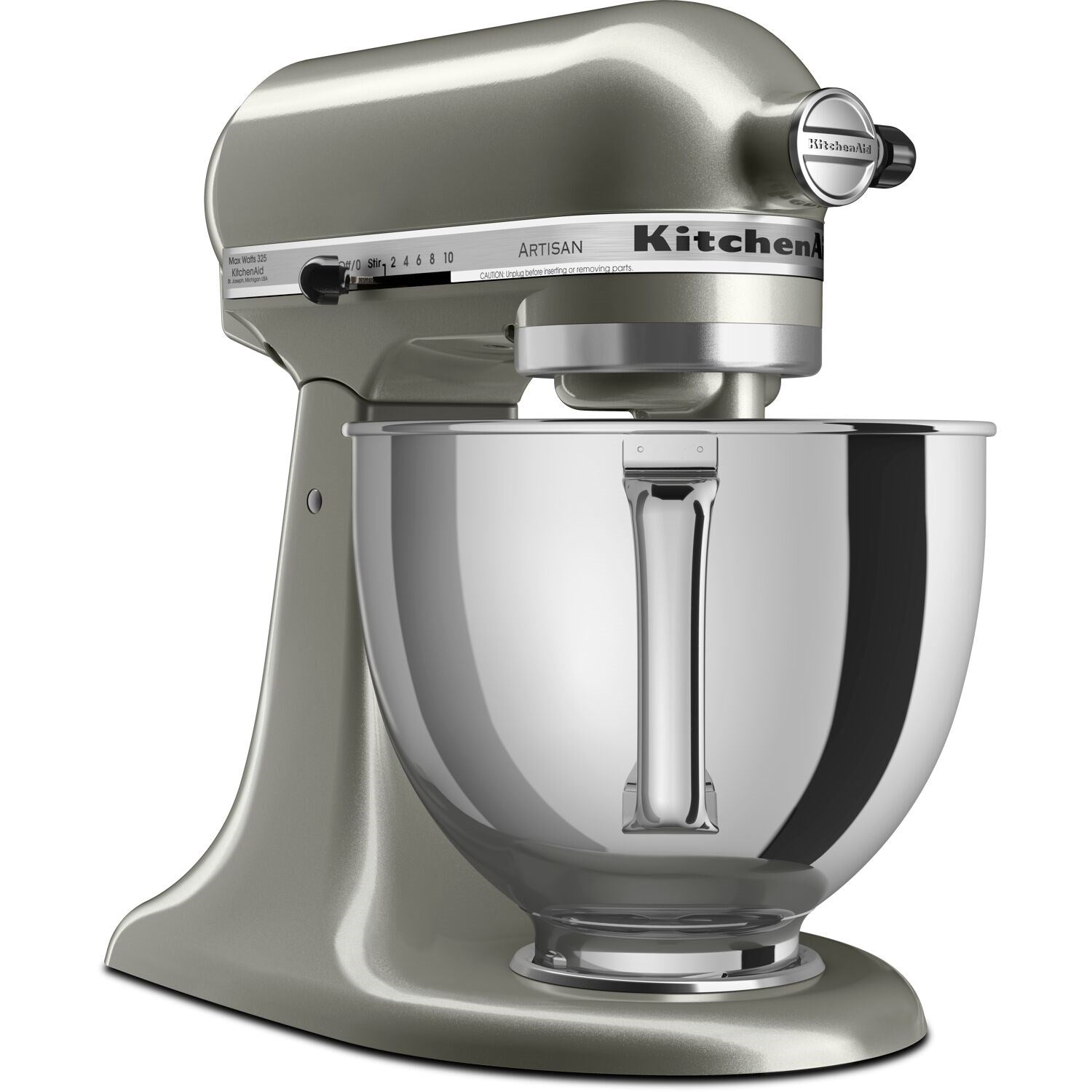 Contour silver tilt-head stand mixer with stainless bowl and beater attachment