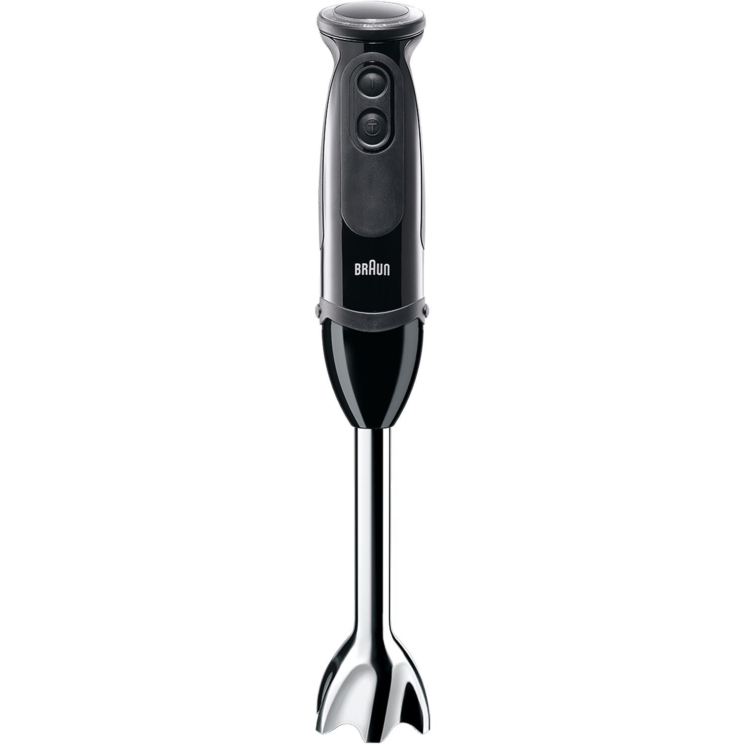Braun MQ5000 hand blender with dark handle and stainless blending shaft