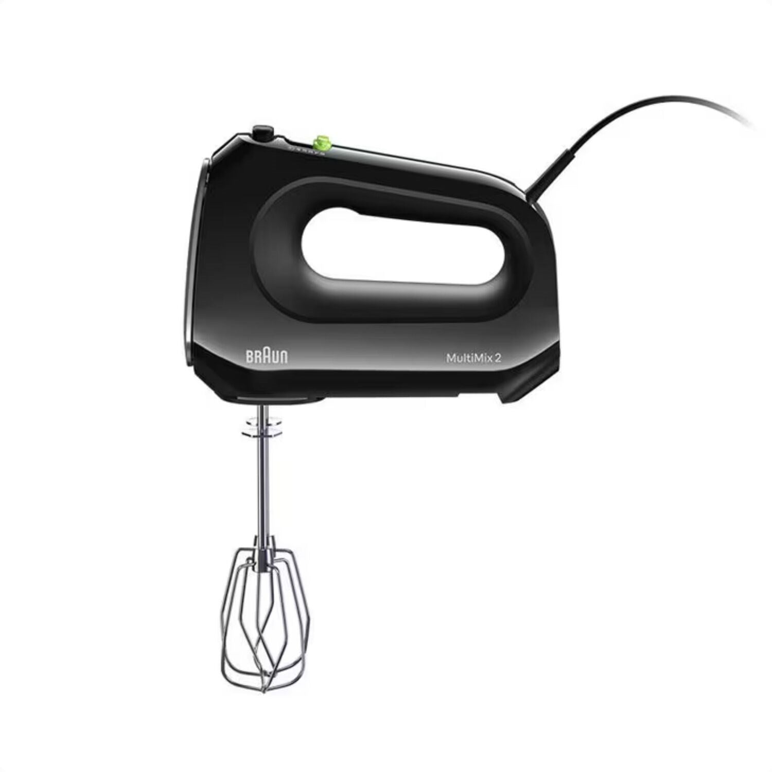 Black Braun MultiMix 2 hand mixer with beaters and dough hooks