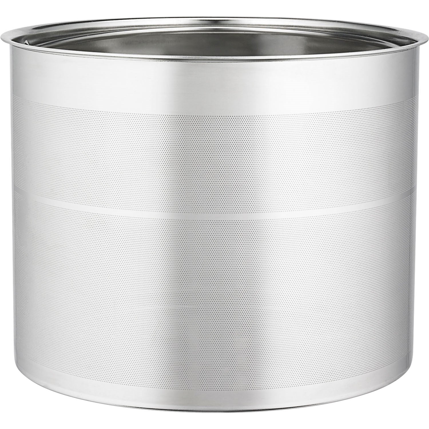 Stainless brew canister with fine mesh sides and open top
