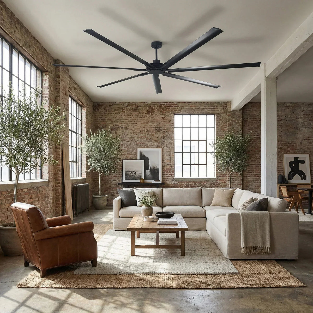 Parrot Uncle 84-Inch 100-Inch Silent Storm Extra Large Ceiling Fan with Remote Control