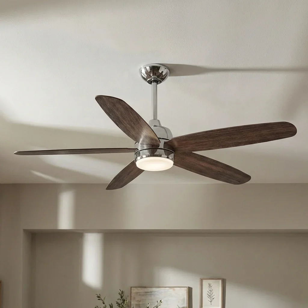 Parrot Uncle 52-Inch Dicken Farmhouse Downrod Mount Reversible Ceiling Fan with Lighting and Remote Control (BBLAB014A0)