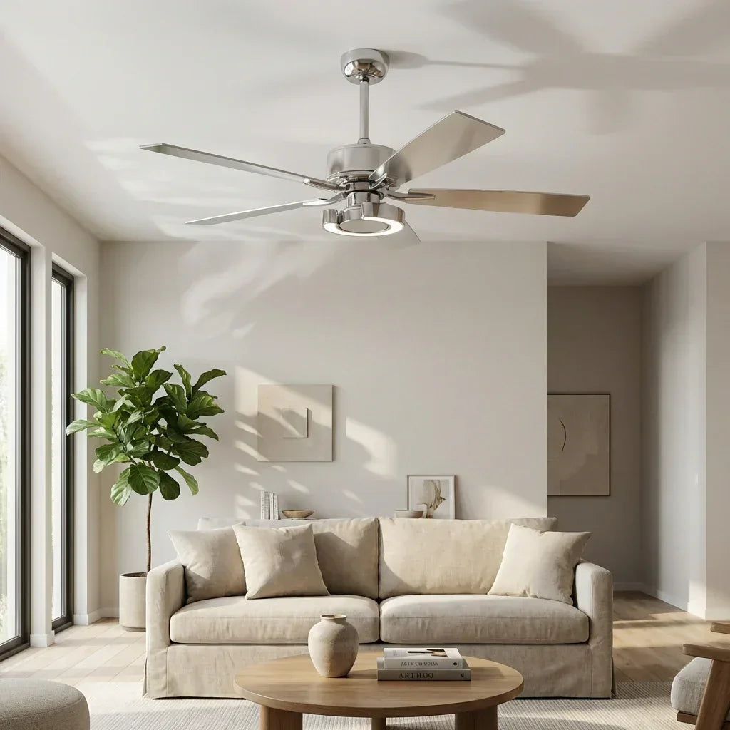 Parrot Uncle 52-Inch Arlen Double-sided Blades Downrod Mount LED Ceiling Fan with Remote Control