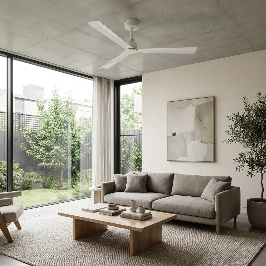 Parrot Uncle 50-Inch Rae Modern Downrod Mount LED Ceiling Fan with Remote Control (F5005-L)
