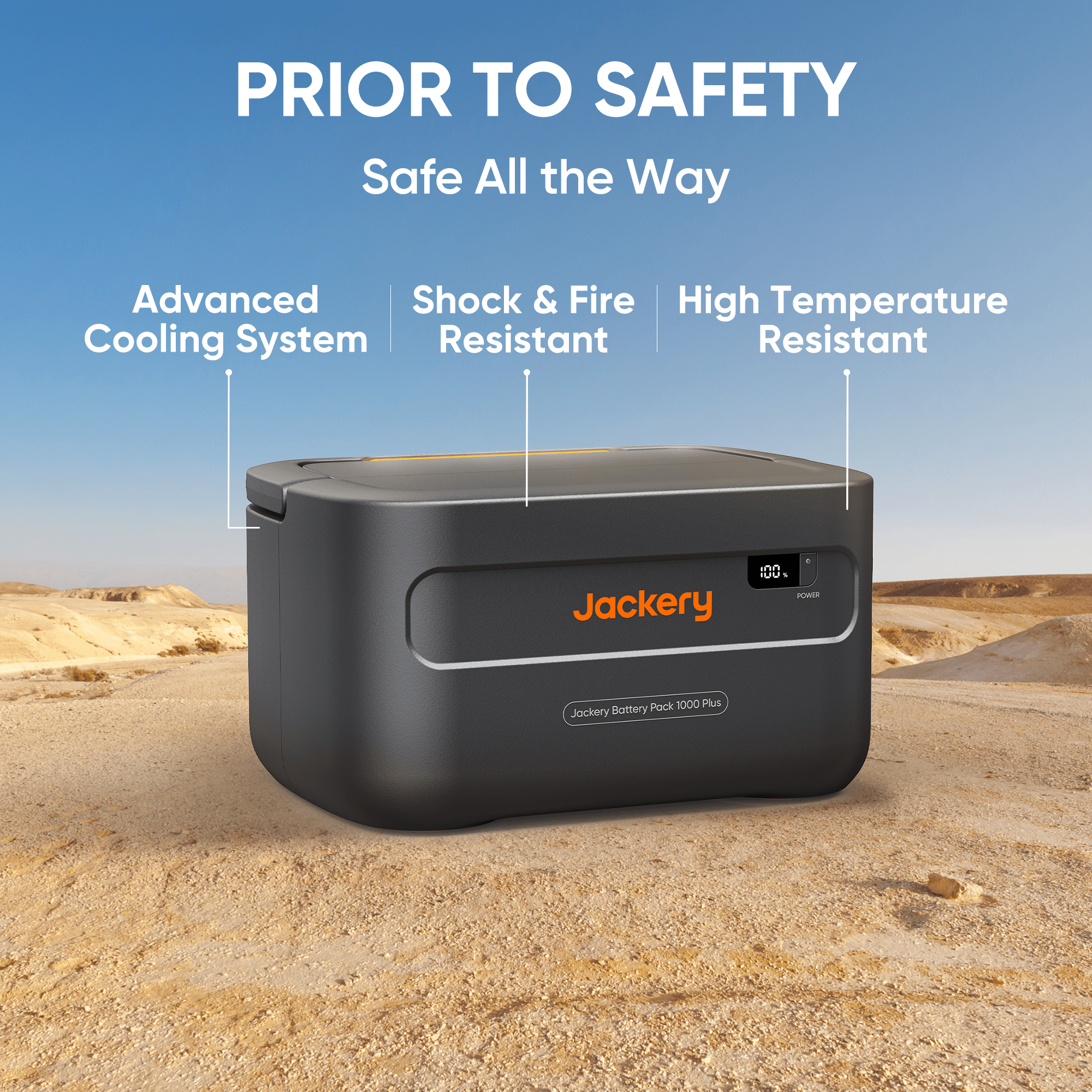 Jackery Battery Pack 1000 Plus, 1264Wh LiFePO4 Battery, AC USB-C USB-A Output (21-0008-000001)