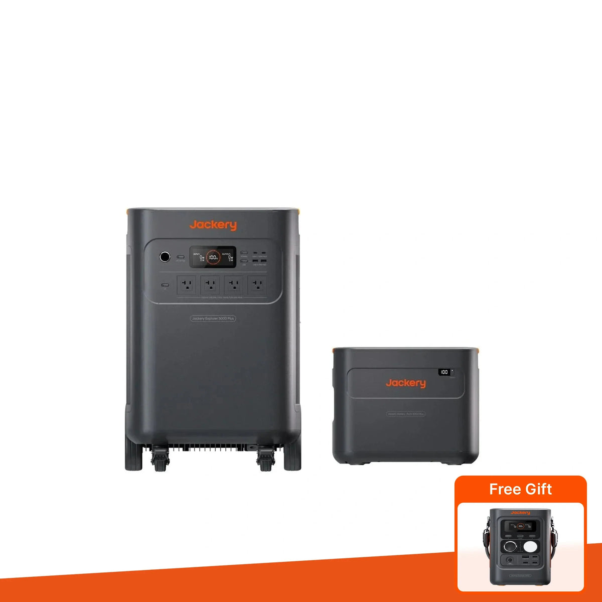 Jackery Solar Generator 5000 Plus Portable Power Station with Extra Battery, 10kWh LiFePO4 Battery, 7200W AC Output Solar Generator for Home Use, Emergency Backup