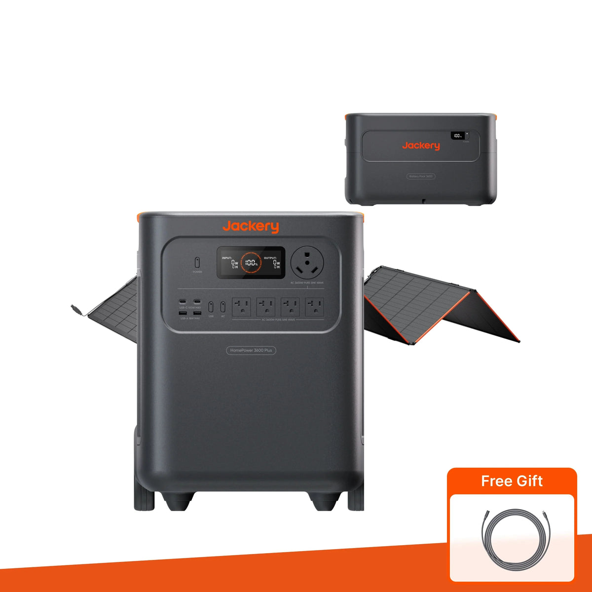 Jackery HomePower 3600 Plus Portable Power Station, 3600W AC Output, 3584Wh LFP Solar Generator, Expandable up to 43kWh