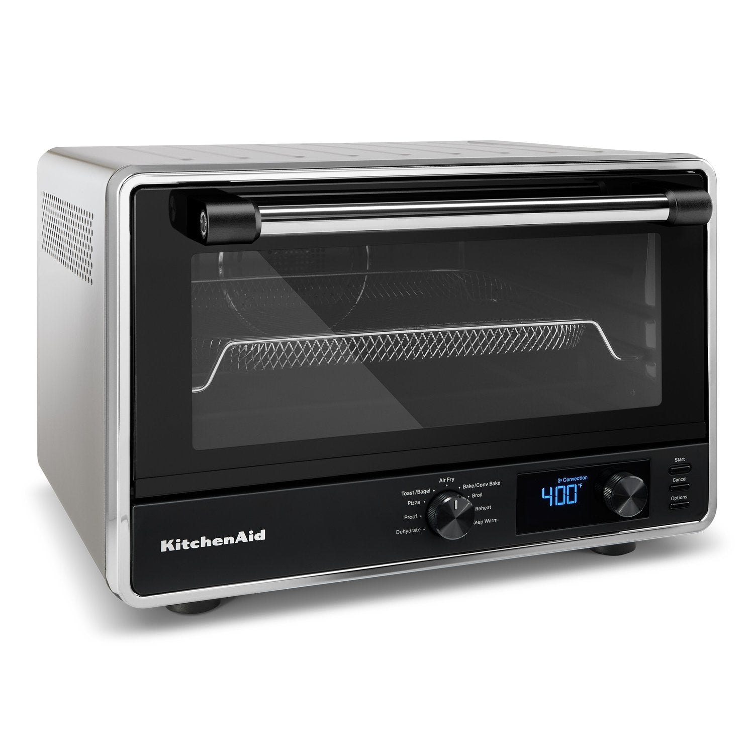 KitchenAid countertop oven with top heating element and digital controls, Contour Silver