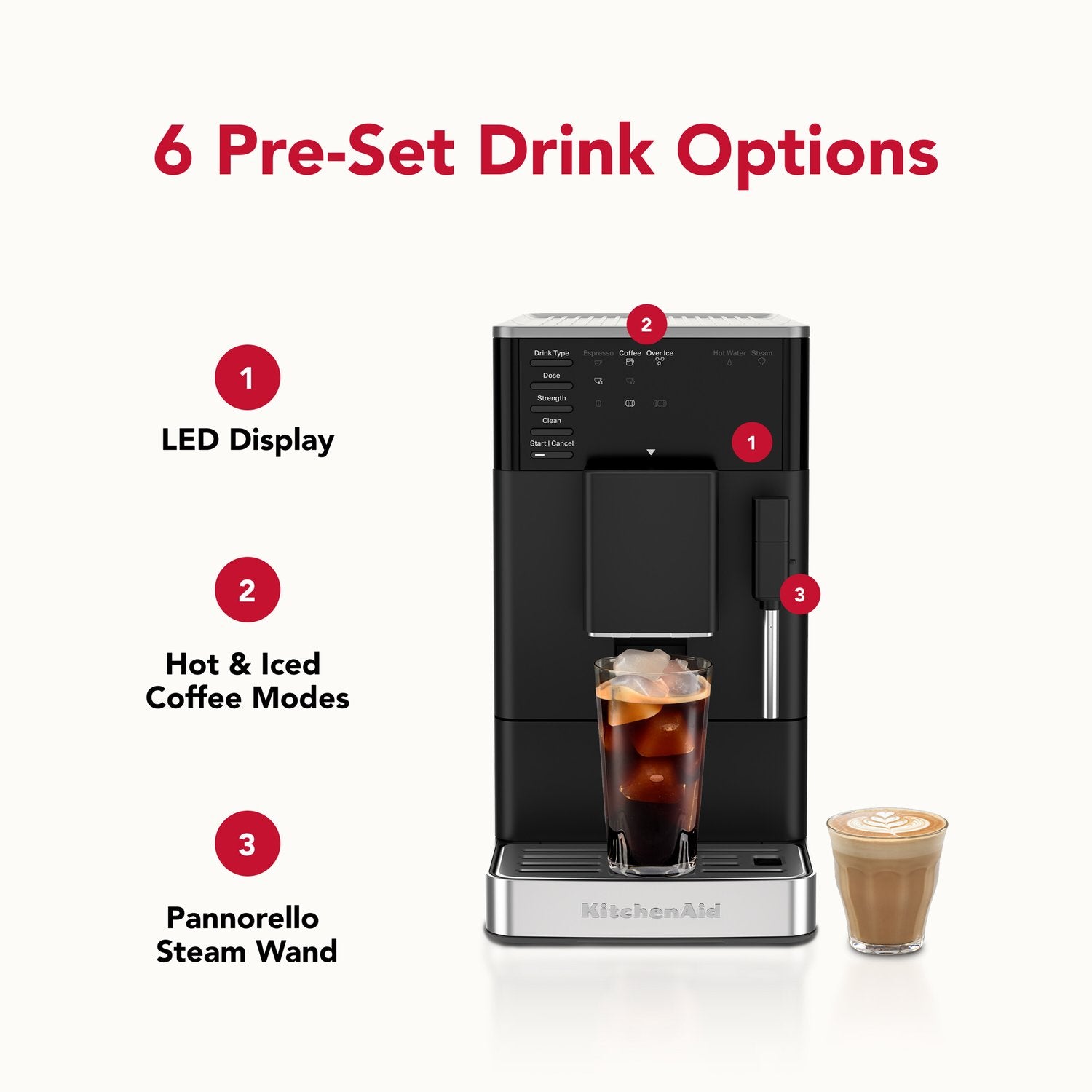 KitchenAid Fully Automatic Espresso Machine KF2 in Black Matte (KES8452BM) - image 2