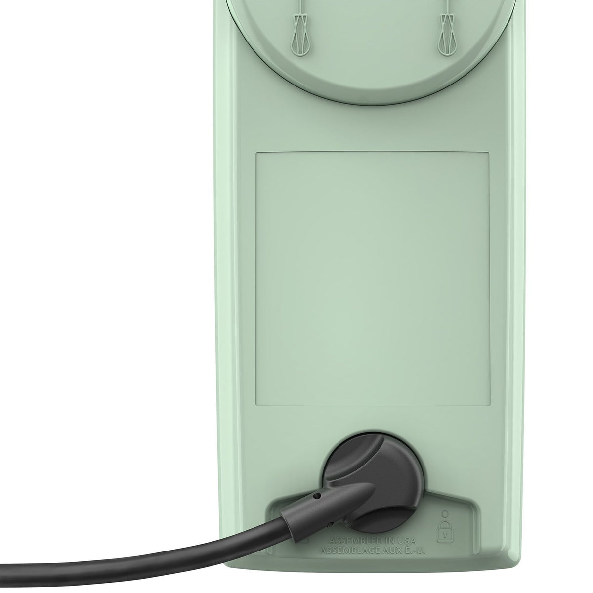 Pistachio green hand mixer base with cord outlet and power toggle