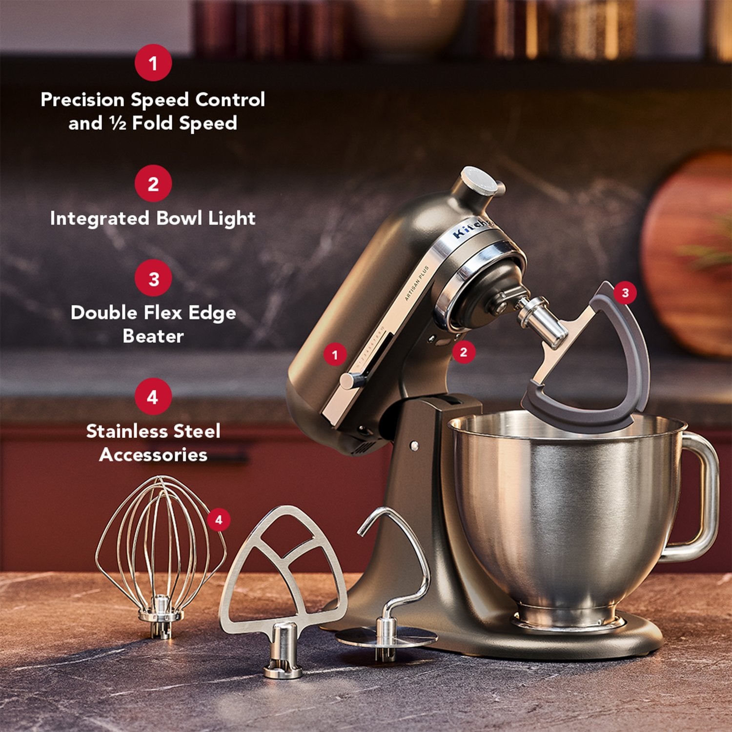 KitchenAid Artisan Plus Tilt-Head Stand Mixer in Iron Ore Bronze (KSM50PKVXIO) - image 2