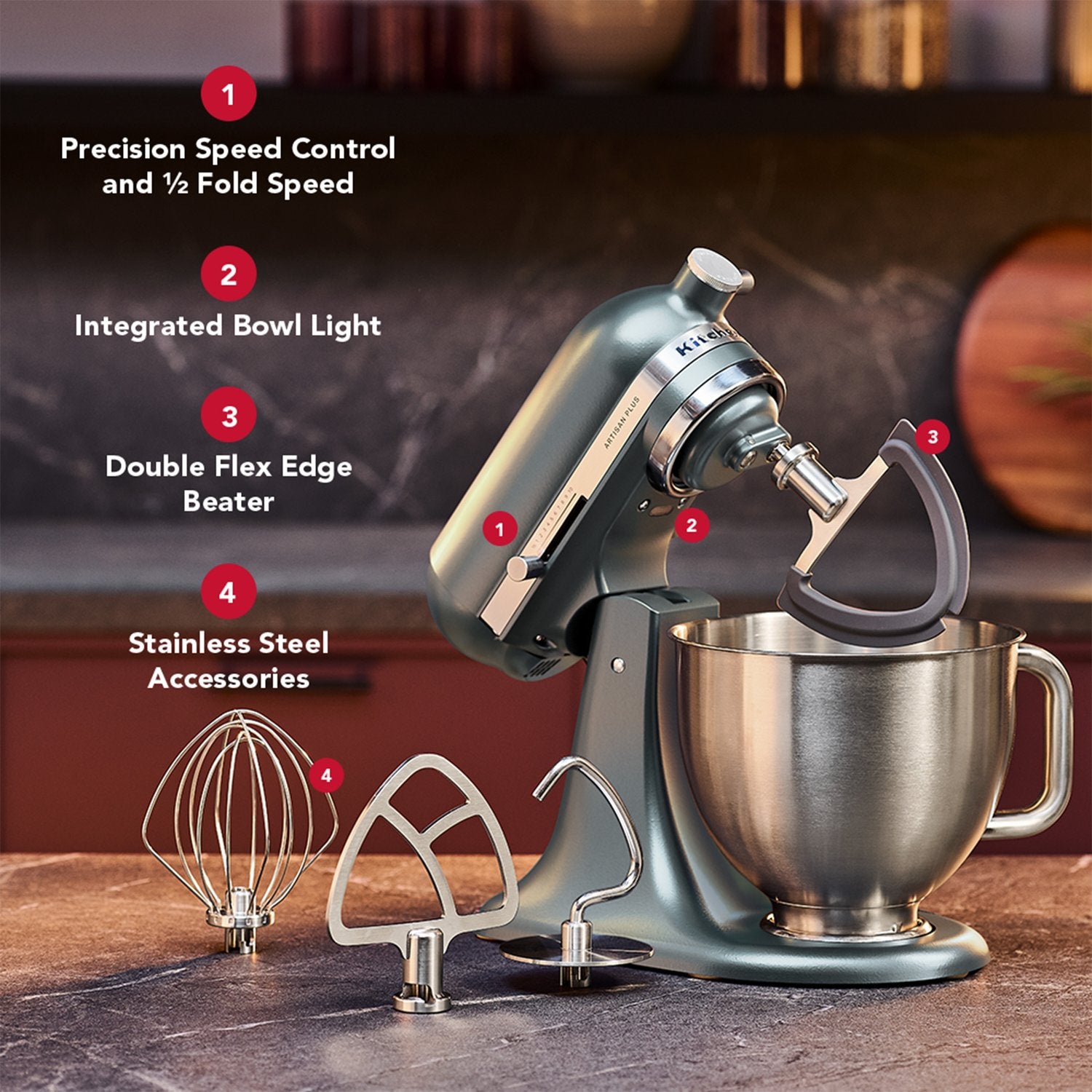 KitchenAid Artisan Plus Tilt-Head Stand Mixer in Juniper (KSM50PKVXJP) - image 2