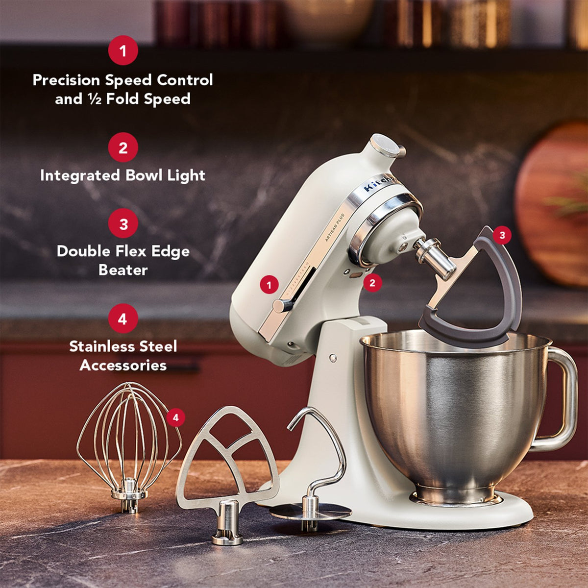 KitchenAid Artisan Plus Tilt-Head Stand Mixer in Porcelain (KSM50PKVXPL) - image 2