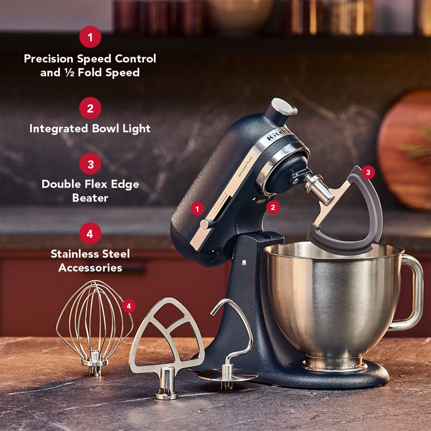 KitchenAid Artisan Plus Tilt-Head Stand Mixer in Wild Blueberry (KSM50PKVXWB) - image 2