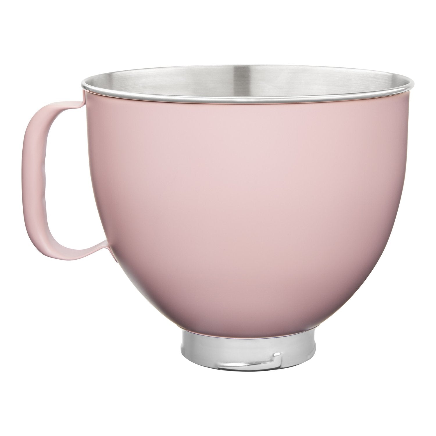 KitchenAid dried rose stainless mixing bowl with handle and silver interior rim