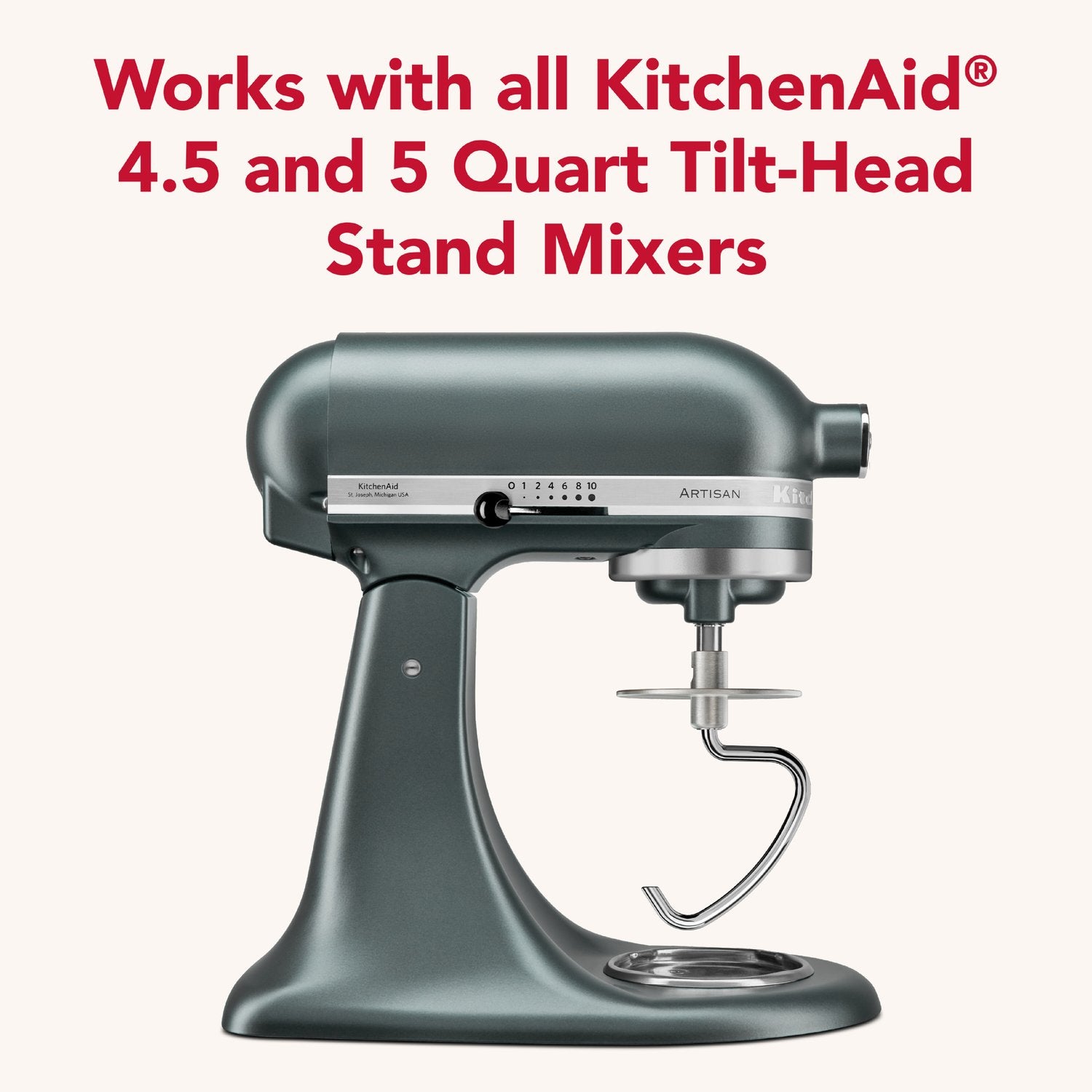 KitchenAid Stainless Steel Tilt-Head Dough Hook (KSMTHDHSS) - image 4