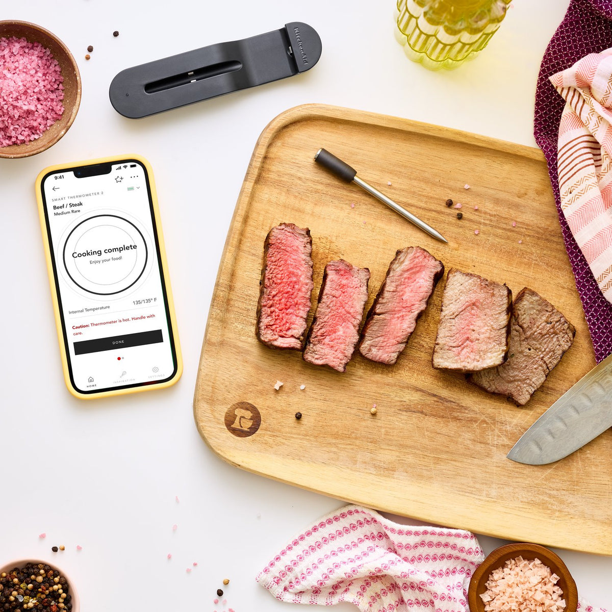 KitchenAid Smart Wireless Meat Thermometer in Black Matte (KTH11BM)