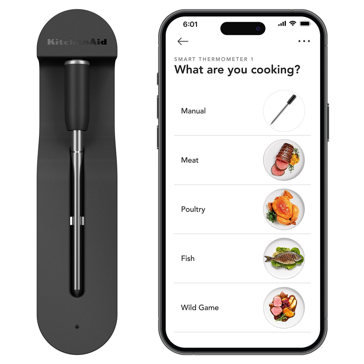 KitchenAid Smart Wireless Meat Thermometer in Black Matte (KTH11BM)