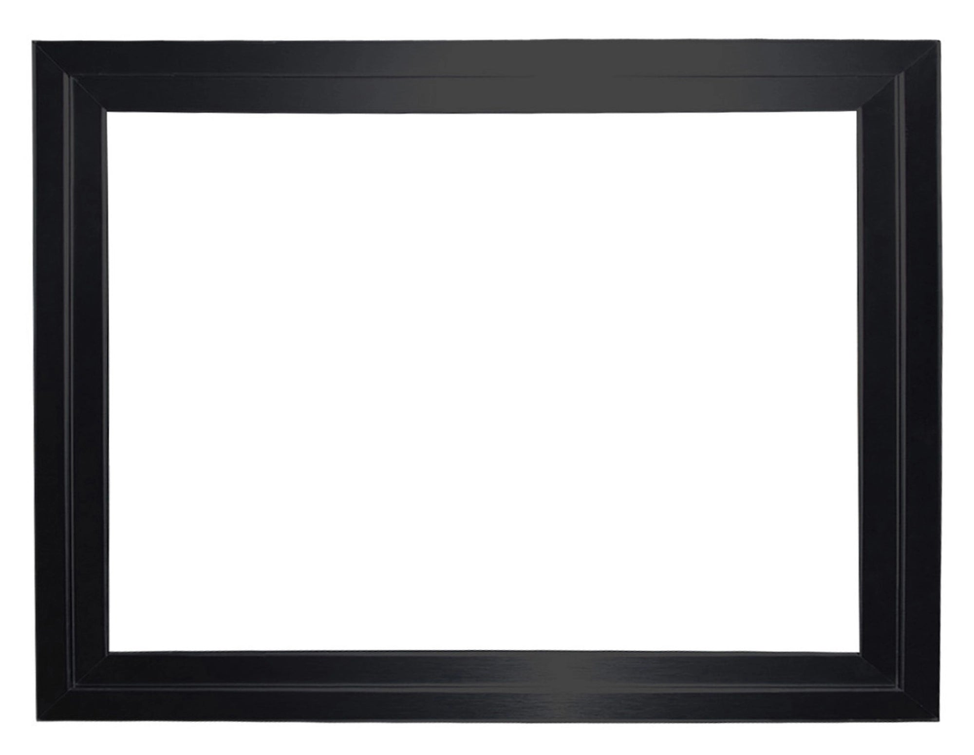 Black rectangular firebox trim kit frame with clean inset border