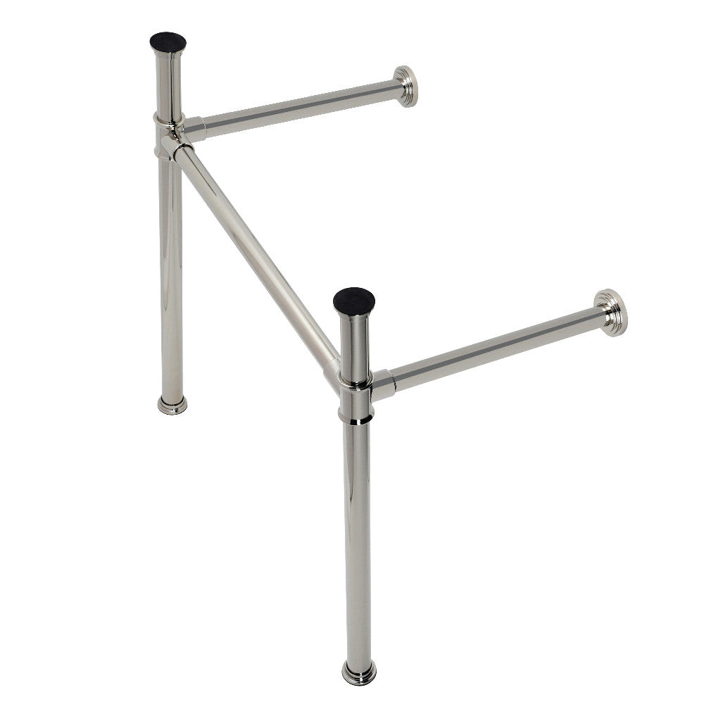 Polished nickel stainless steel console sink legs with mounting brackets