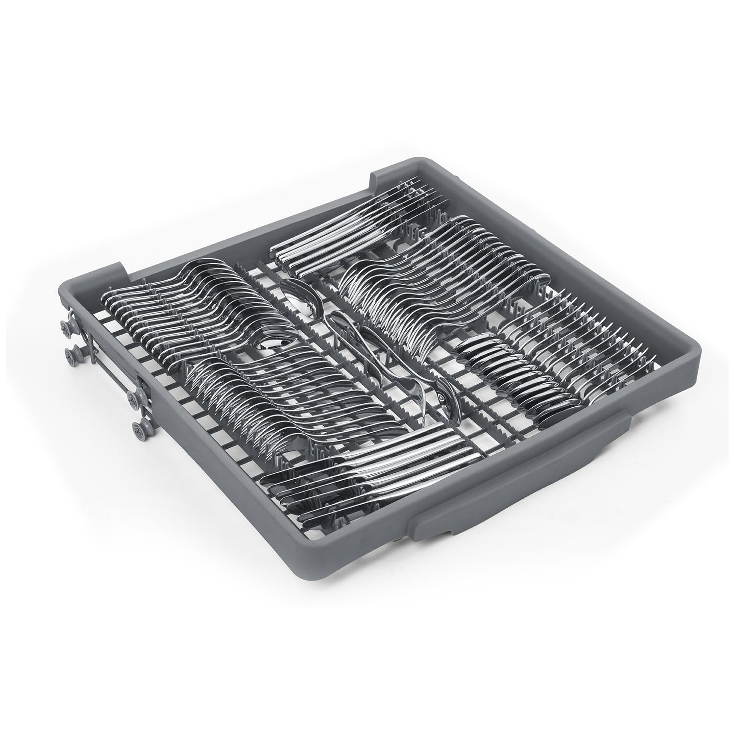 Dishwasher silverware basket insert with wire tines