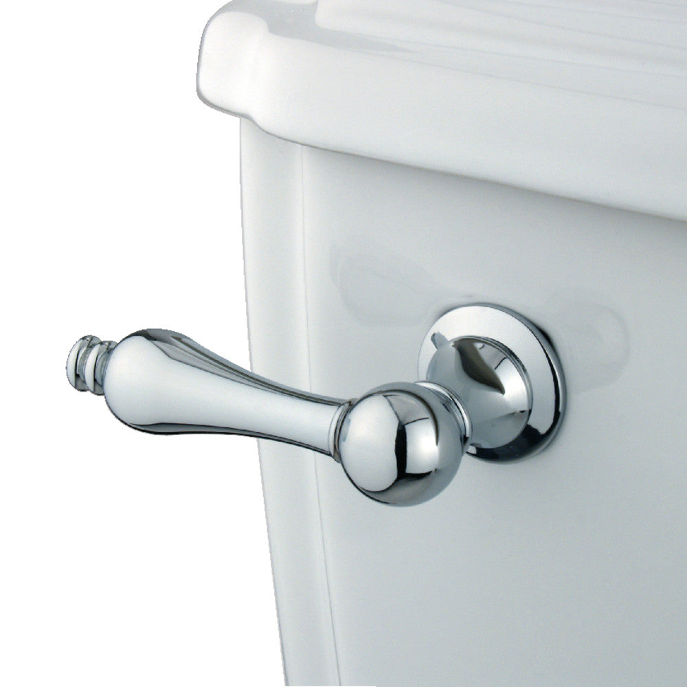 Polished chrome toilet tank lever with front mount handle