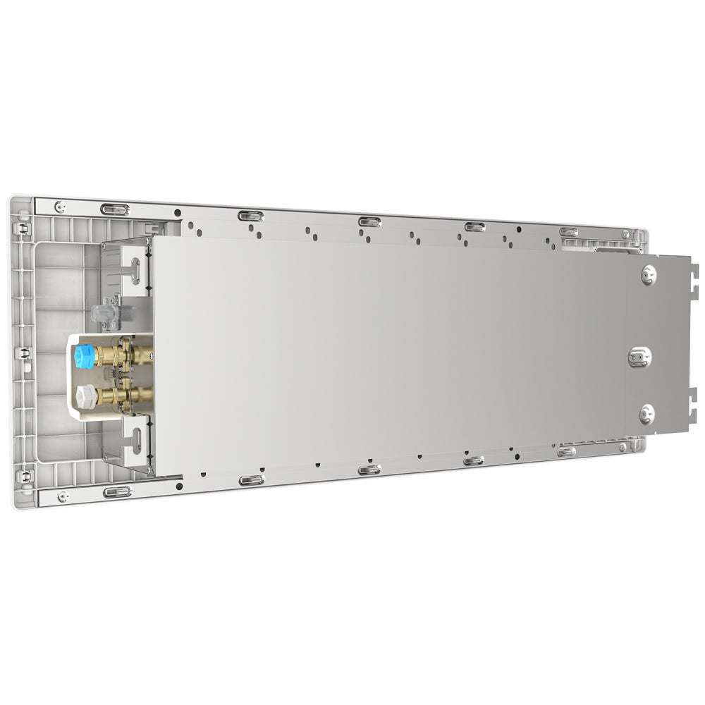 Ceiling cassette indoor unit open housing with internal components visible