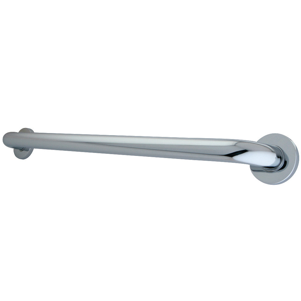 Polished chrome ADA grab bar with round wall flanges, 36 in length