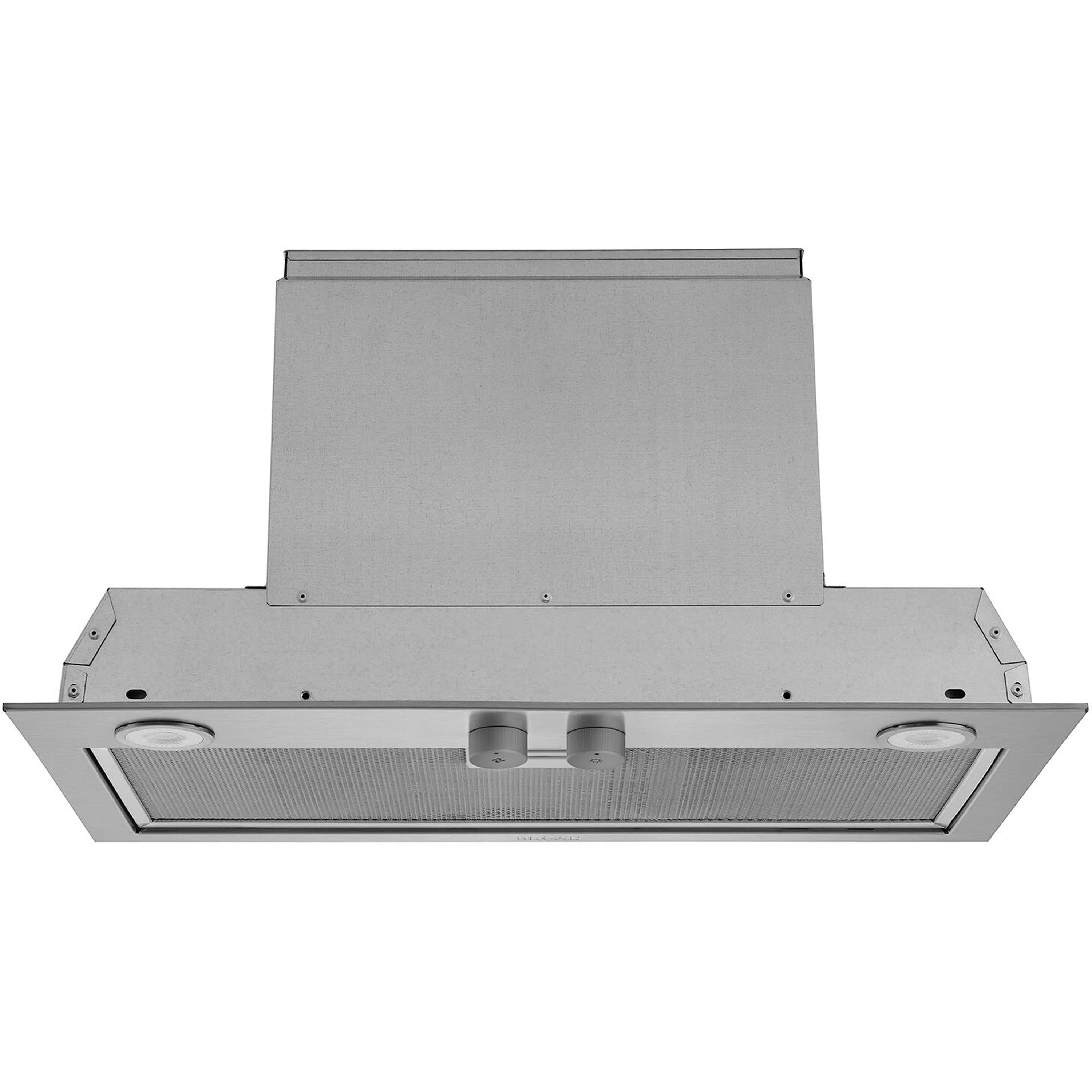 Stainless steel range hood insert with mesh filters and side mounting brackets