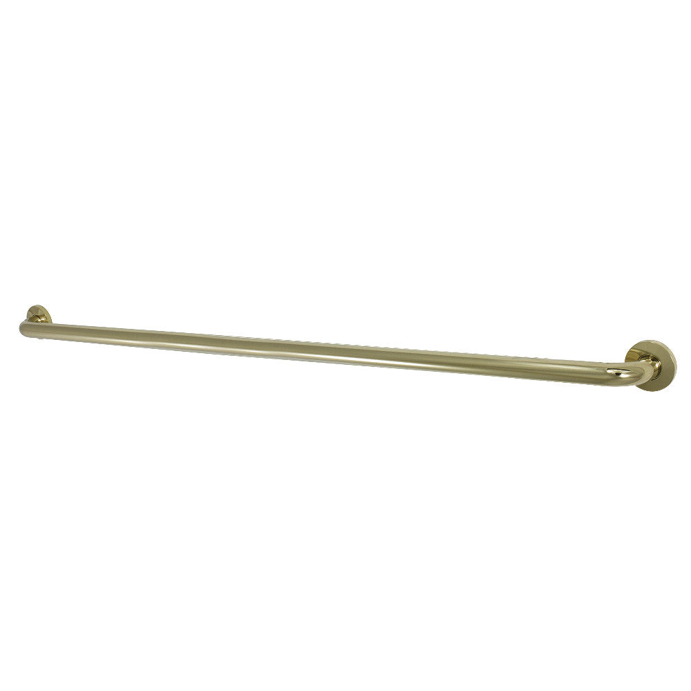 Polished brass ADA grab bar with round end mounts, 36 in straight
