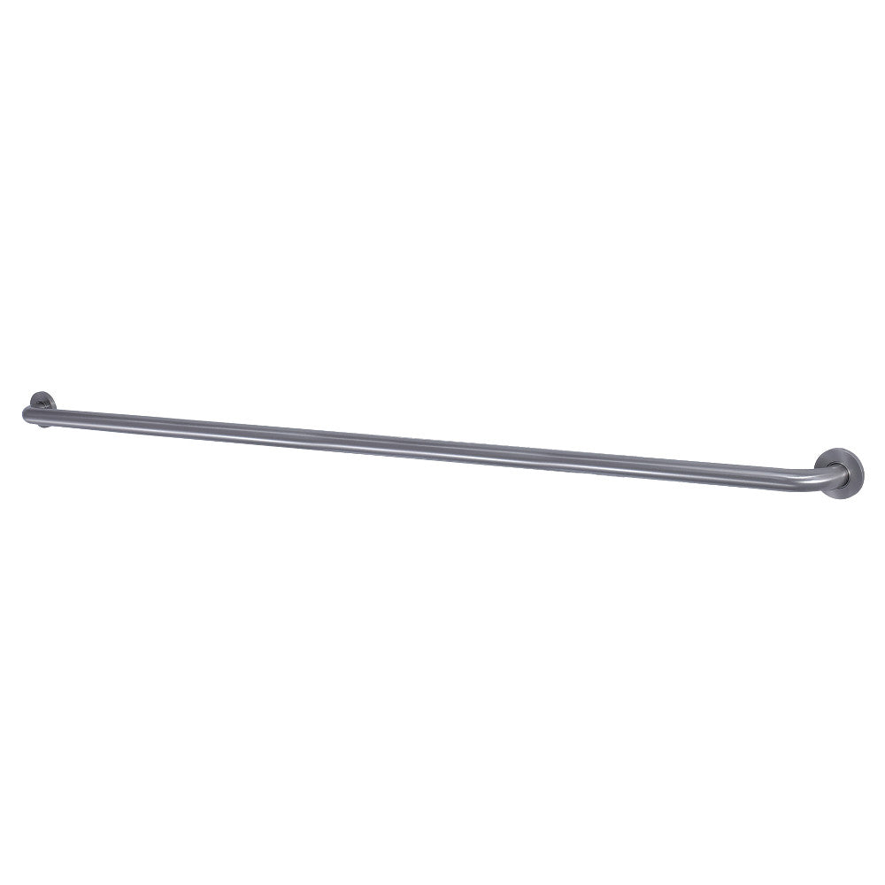 Brushed nickel ADA grab bar with rounded ends, 36 in long.