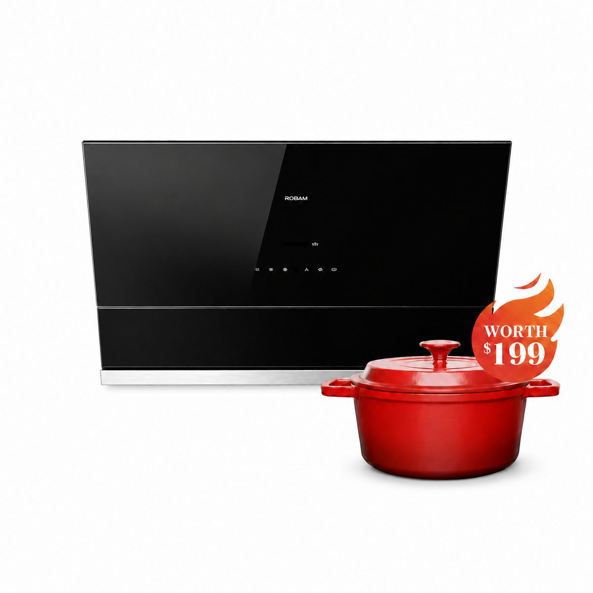 ROBAM R-Max3 30/36-Inch 1200-1400 CFM Convertible Under Cabinet Range Hood in Nano Glass (53H1S)