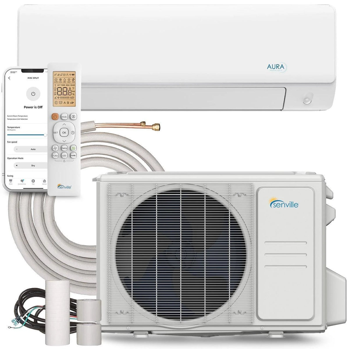 Senville ELITE 24K BTU Mini Split Air Conditioner and Heat Pump Condenser with Wall Mount Air Handler (SENE-24EL)